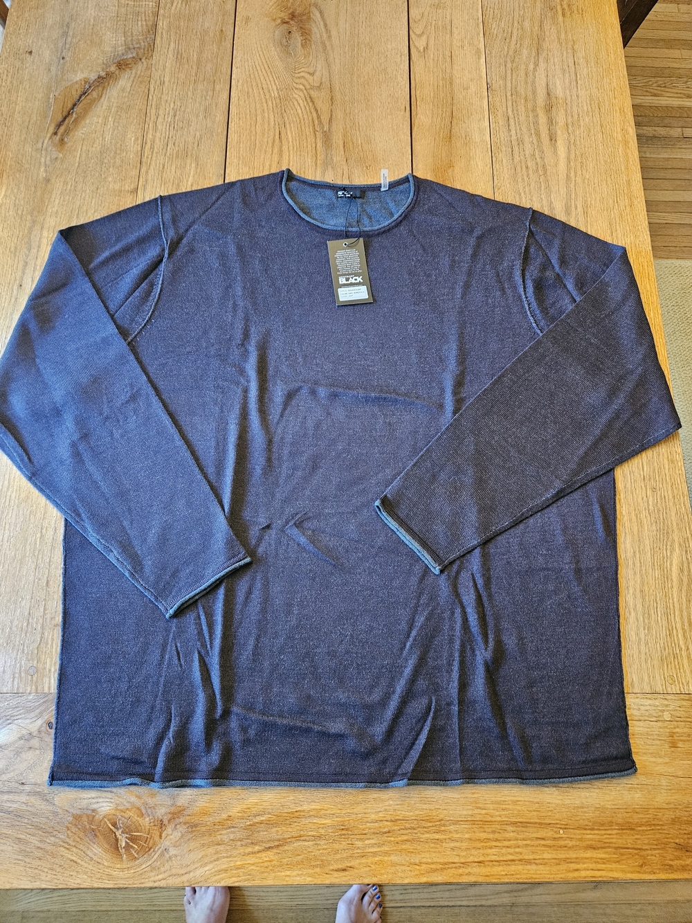 Westport Men's Long-Sleeve Crew Neck Shirt — Purple & Grey